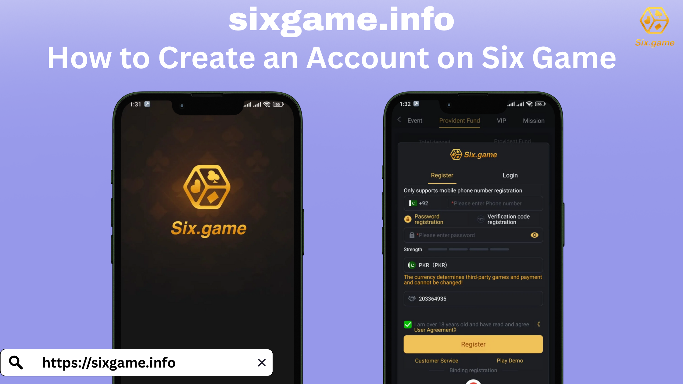 How to Create an Account on Six Game